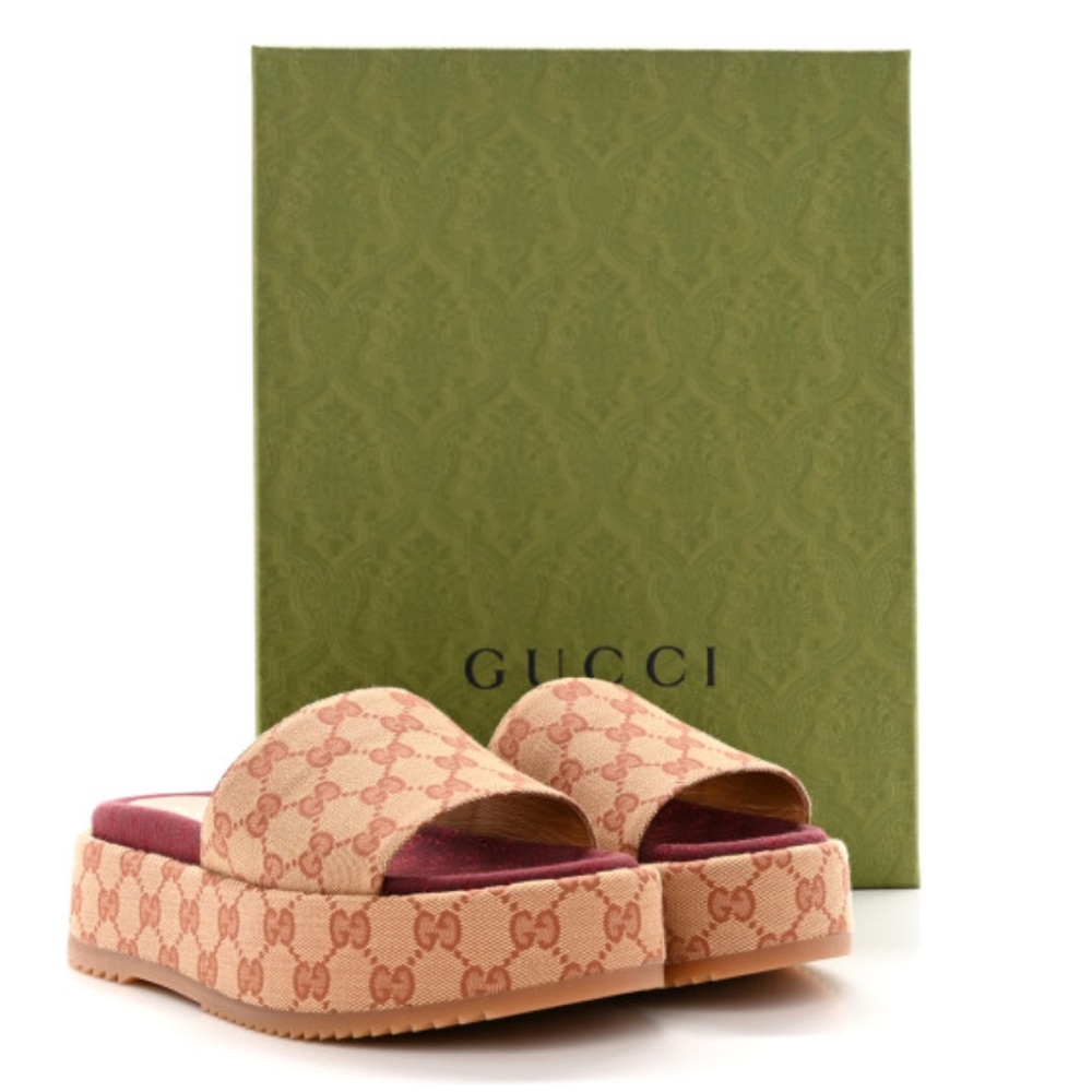 Gucci Angelina GG Supreme Platform Slide Sandal Gucci size 9.5 / 39.5